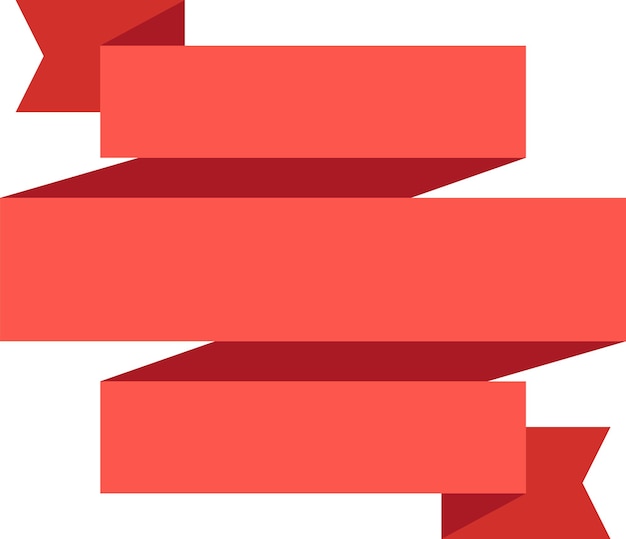 Banner de cinta roja ondeando creando una sensación de dinamismo y celebración ideal para resaltar información importante o agregar un toque festivo a los diseños