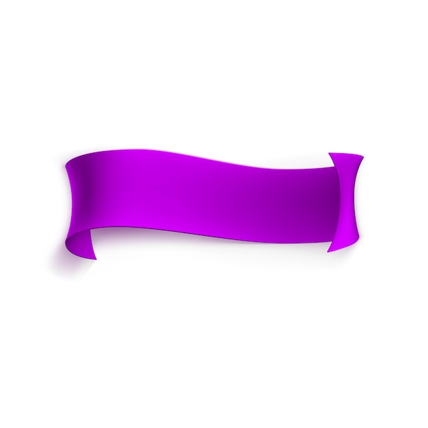 Banner de cinta violeta de cintas o papel pergamino de pergamino