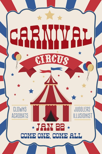 Banner de circo. Banner de carnaval. Fondo de circo retro