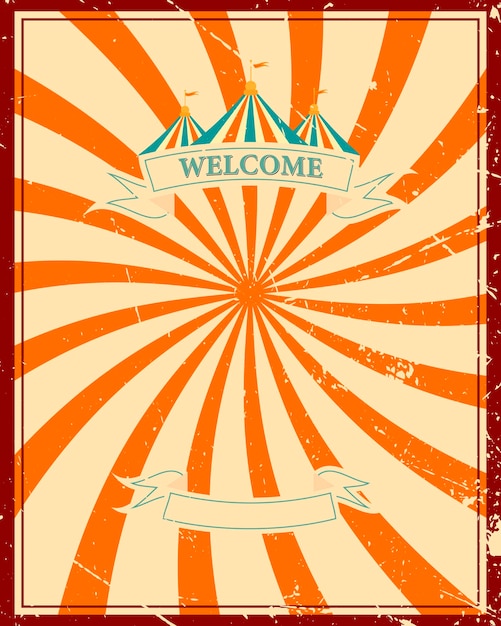 Banner de circo vintage con la imagen de una carpa de circo