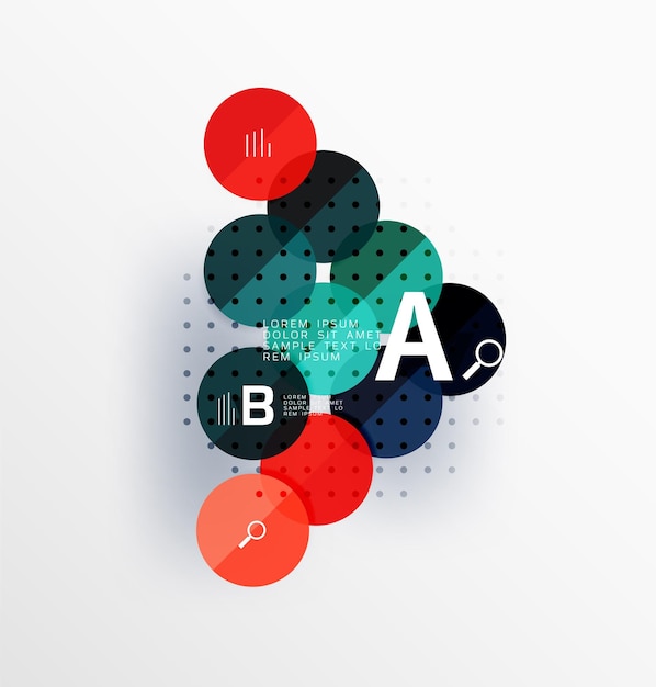 Banner de círculo vectorial Template de fondo vectorial para opciones de número de diagrama de diseño de flujo de trabajo o diseño web