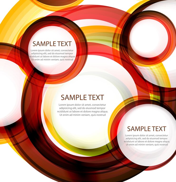 Vector banner de círculos abstractos vectoriales con texto de ejemplo