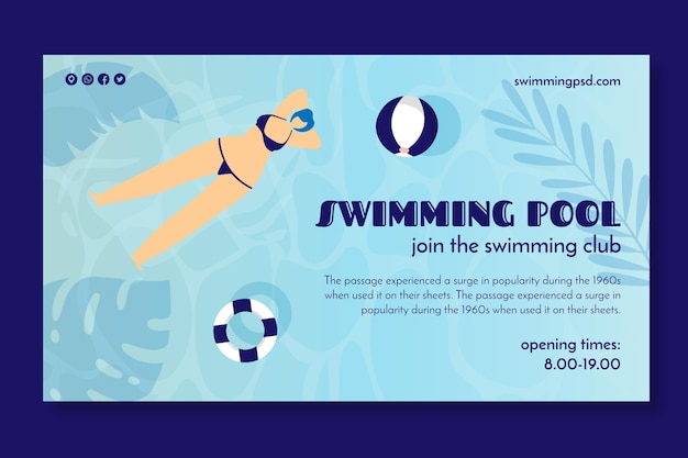 Vector banner para club de natación