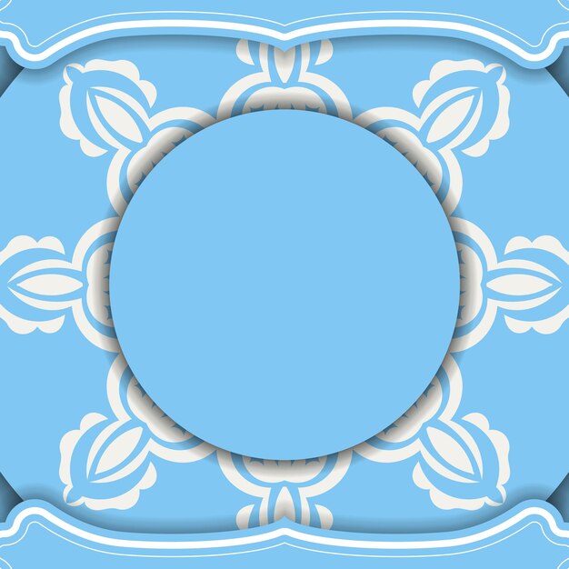 Vector banner de color azul con patrón blanco abstracto para el diseño debajo de su logotipo