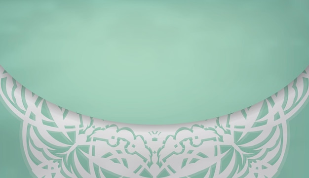 Banner de color menta con patrón blanco abstracto para diseño bajo logotipo o texto