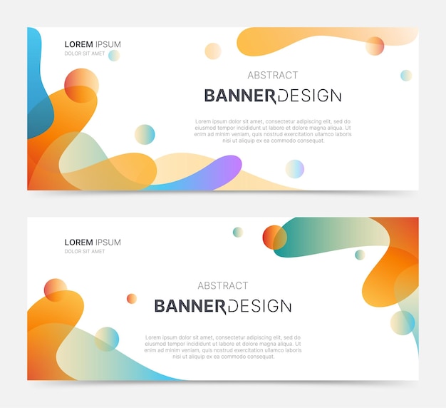 Banner colorido abstracto con forma fluida