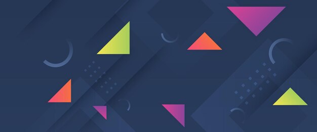 Banner colorido de gradiente abstract vectorial con formas geométricas simples para diseño de portadas de libros, diseño de carteles, portadas de CDs, fondos de sitios web o publicidad