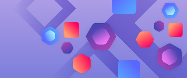 Banner colorido de gradiente abstract vectorial con formas geométricas simples para diseño de portadas de libros, diseño de carteles, portadas de CDs, fondos de sitios web o publicidad
