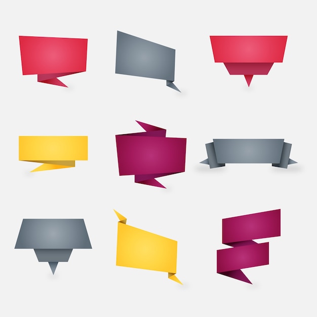 Banner colorido de Origami