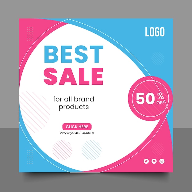 Vector banner comercial con letras de oferta de gran venta y diseño de publicación de descuento