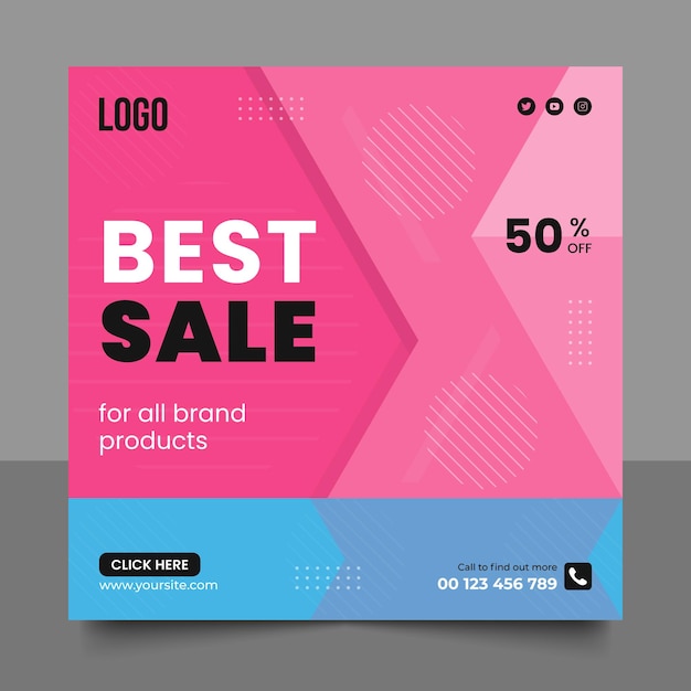 Vector banner comercial con letras de oferta de gran venta y diseño de publicación de descuento