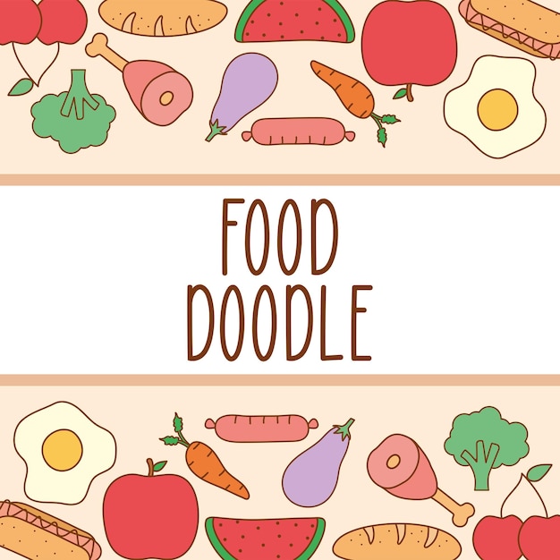 Banner de comida Doodle