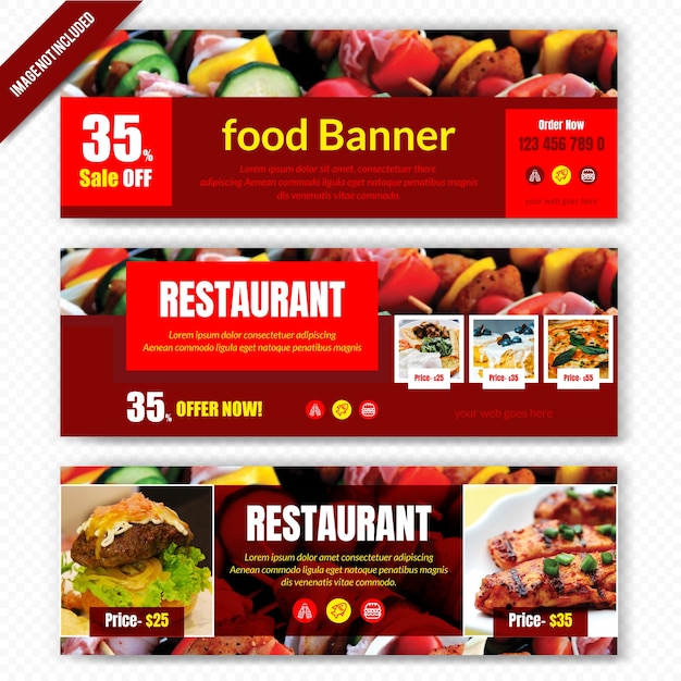 Vector banner de comida para restaurante