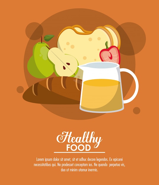 Vector banner de comida sana y deliciosa