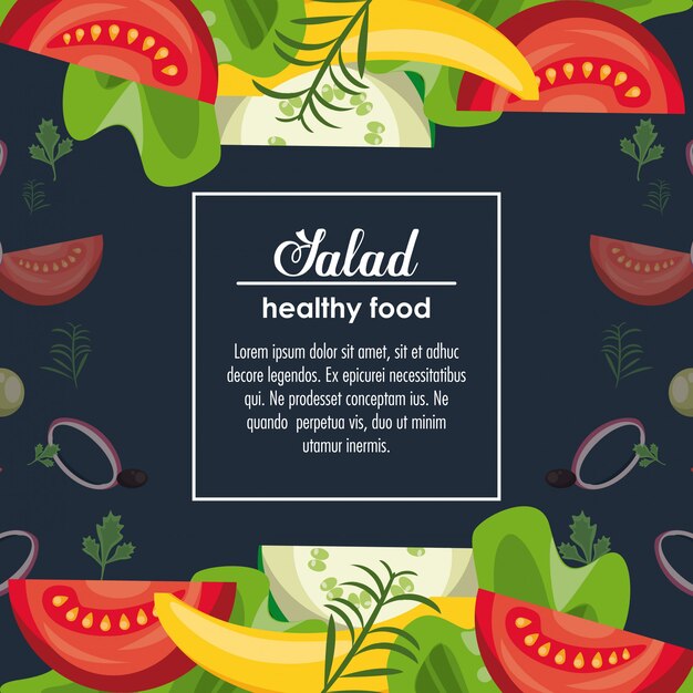 Banner de comida sana ensalada deliciosa