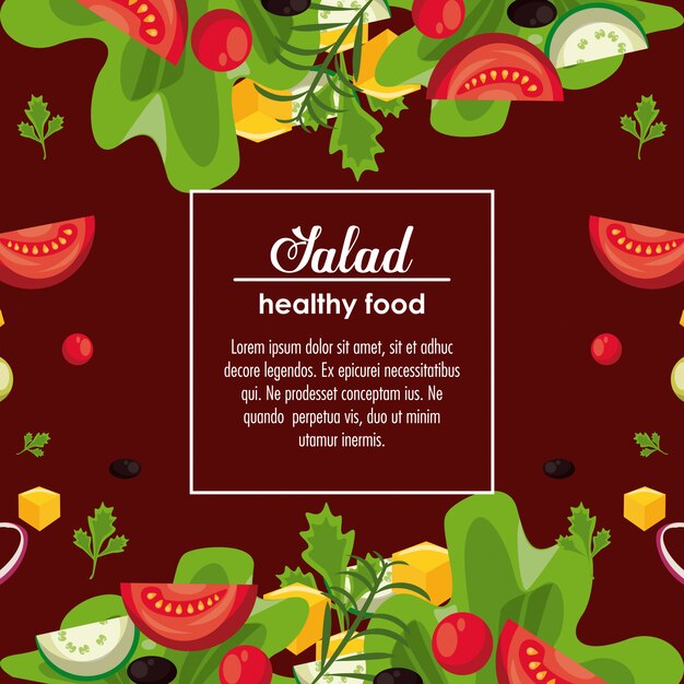 Banner de comida sana ensalada deliciosa