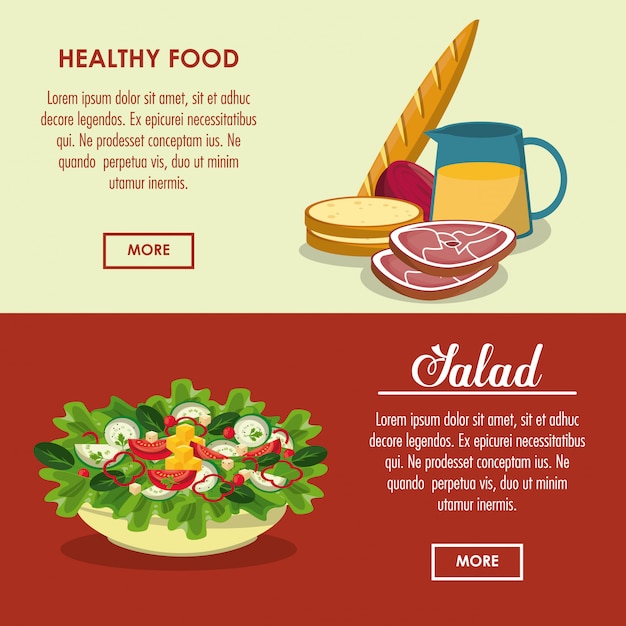 Banner de comida sana ensalada deliciosa