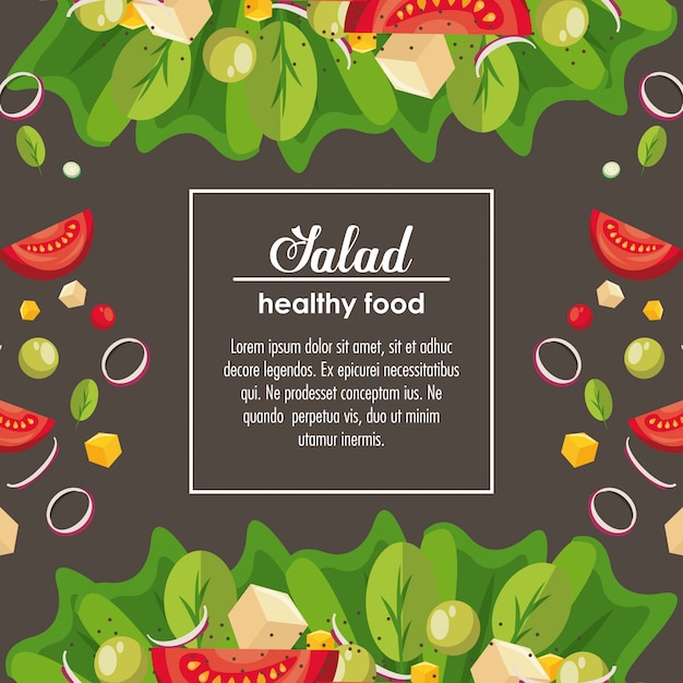 Banner de comida sana ensalada deliciosa