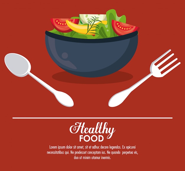 Banner de comida sana ensalada deliciosa
