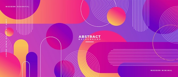 Banner de composición de formas geométricas abstractas