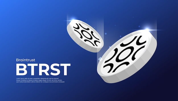 Banner de concepto de criptomoneda de moneda BTRST de Braintrust
