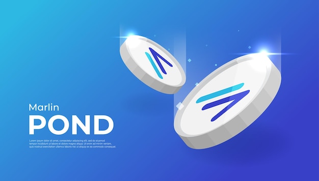 Banner de concepto de criptomoneda de moneda Marlin POND