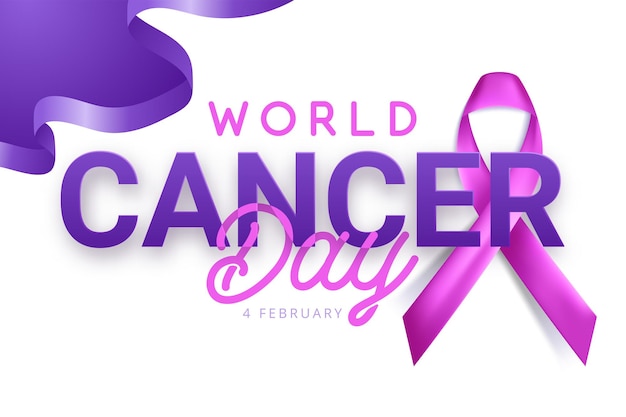 Banner de concepto de día mundial de concientización sobre el cáncer