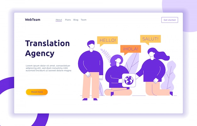 Banner de concepto de diseño de traducción