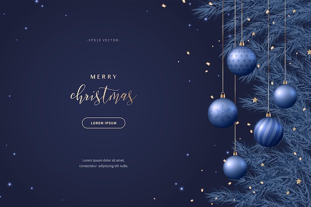 banner de concepto de vacaciones compuesto por elementos de fuentes gráficas navideñas.