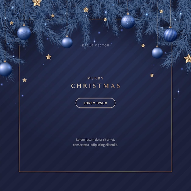 banner de concepto de vacaciones compuesto por elementos de fuentes gráficas navideñas.