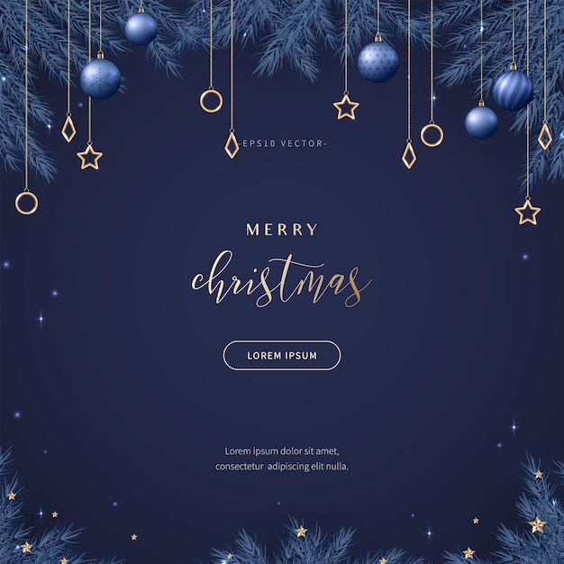 banner de concepto de vacaciones compuesto por elementos de fuentes gráficas navideñas.