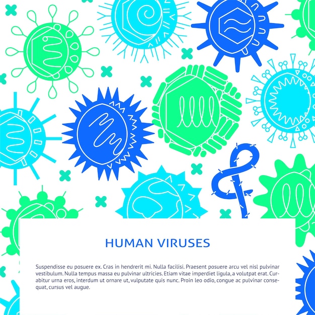 Vector banner de concepto de virus humanos