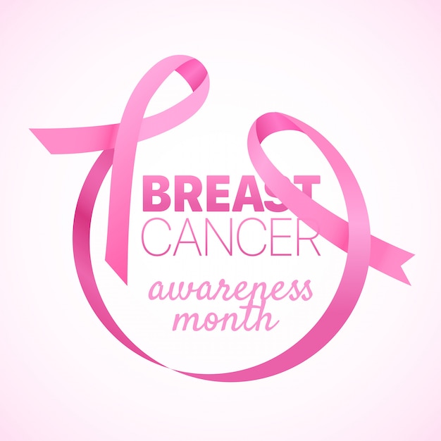 Vector banner de concientización sobre el cáncer de mama.