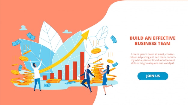 Banner Construye un equipo de negocios efectivo.