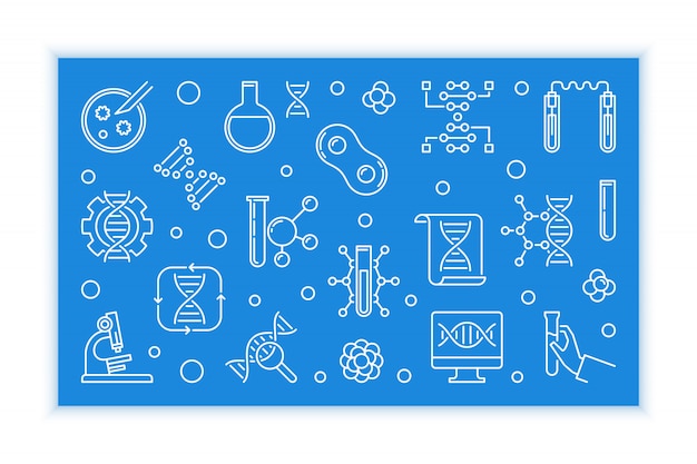 Banner de contorno mínimo de genética