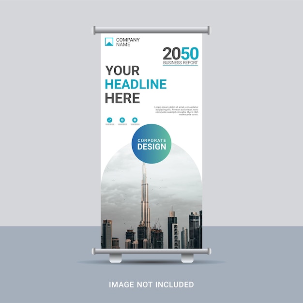 Banner corporativo moderno enrollable