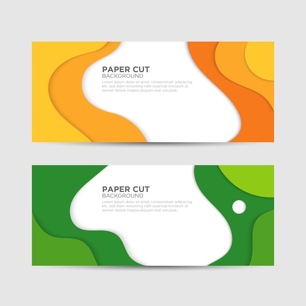 Vector banner de corte de papel para empresas