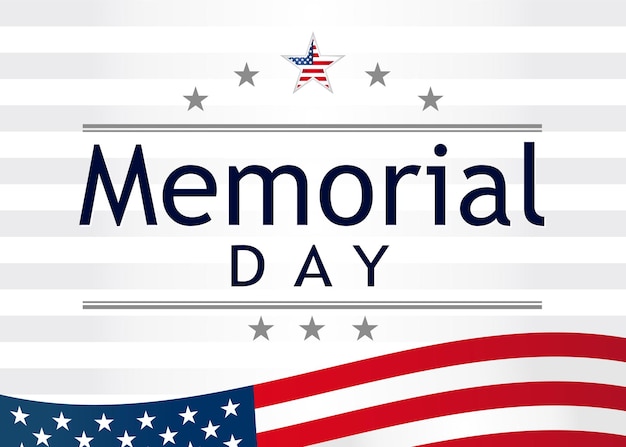 Banner creativo de Happy Memorial Day USA Diseño de texto creativo Fondo de vacaciones