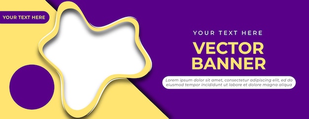 Vector banner crema púrpura con diseño de plantilla de forma abstracta