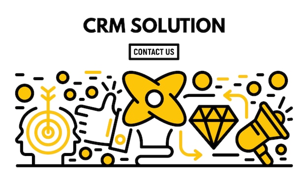 Banner de crm, estilo de contorno