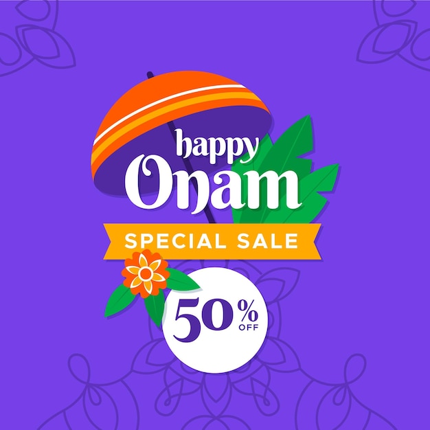 Banner cuadrado de ventas de Onam
