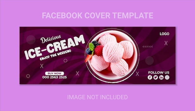 Banner de cupcake súper delicioso y plantilla de portada de Facebook