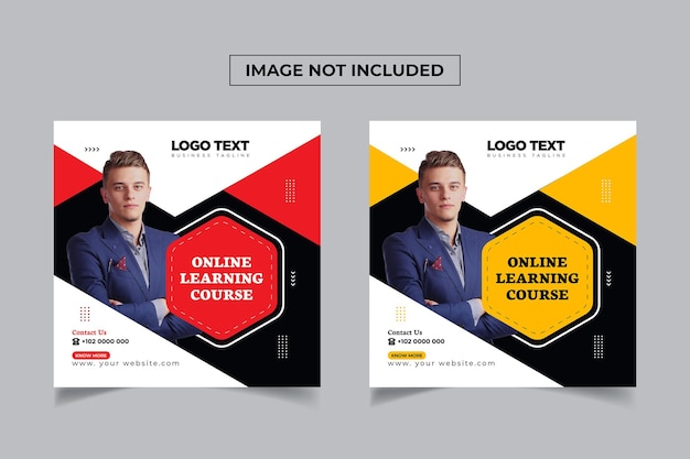 banner de cursos de aprendizaje en línea redes sociales