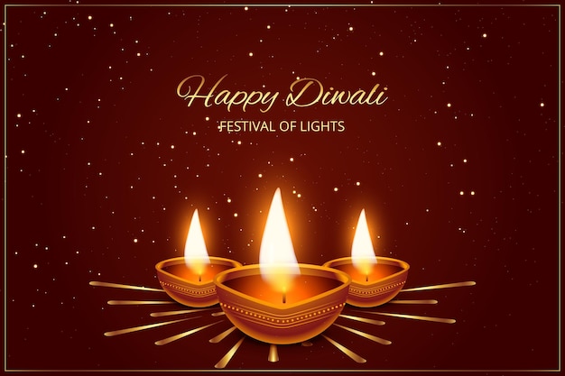 Banner decorativo shubh diwali con diseño diya