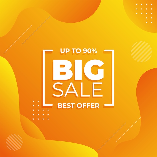 Banner de degradado amarillo de gran venta abstracta