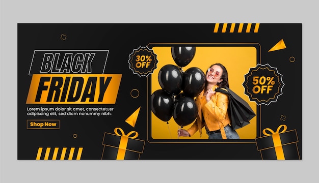 Banner degradado de viernes negro