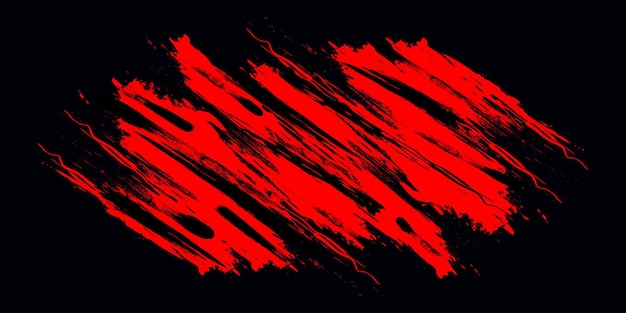 Banner deportivo de fondo grunge rojo y negro con estilo de pincel ilustración de trazo de pincel para cartel de banner o fondo deportivo elementos de arañazos y textura para el diseño