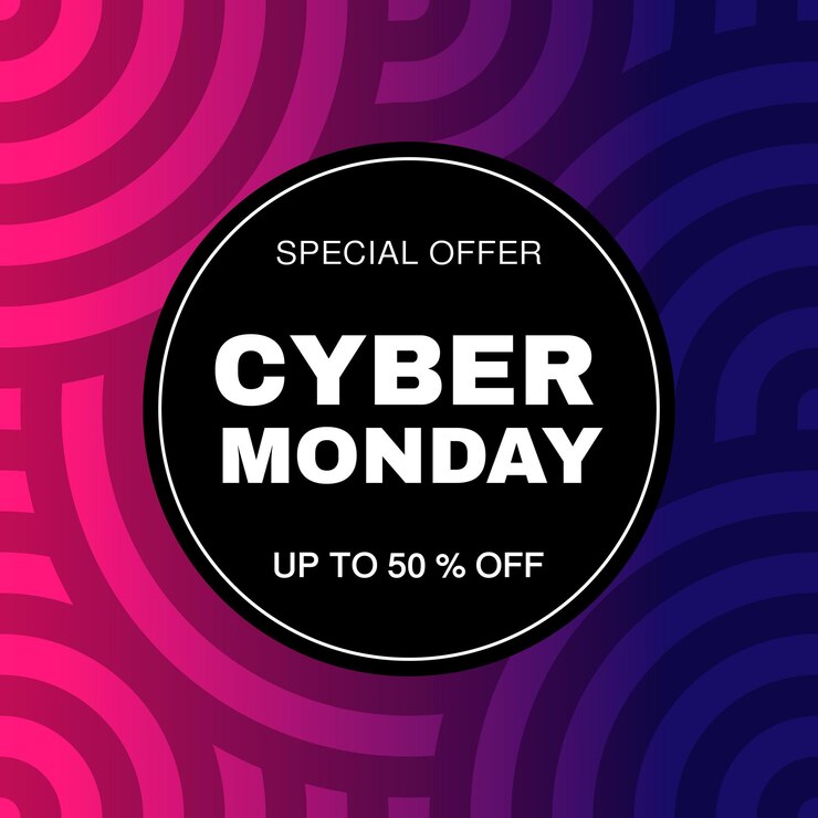Banner de descuento de venta de cyber monday