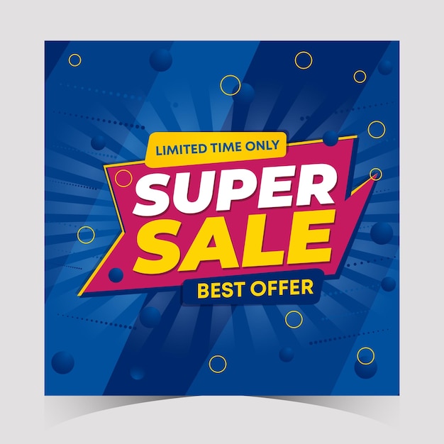 Banner de descuento de venta flash diseño de publicaciones de súper venta banners de promoción de mega venta publicación de oferta especial