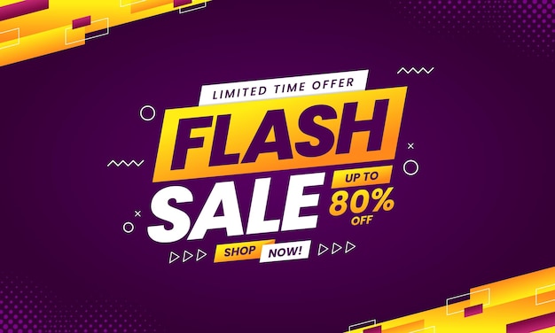 Banner de descuento de venta flash